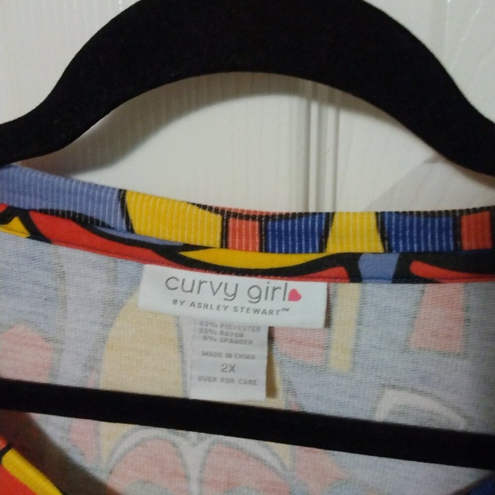 Curvy Girl Abstract Colorful Sweater